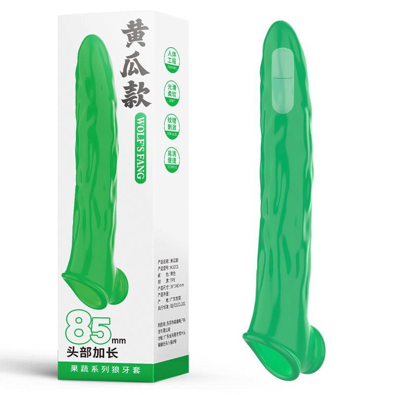 Men Penis Sleeve Strong Vibration Fancy Vegetables Penis Enlargement Extender Condoms