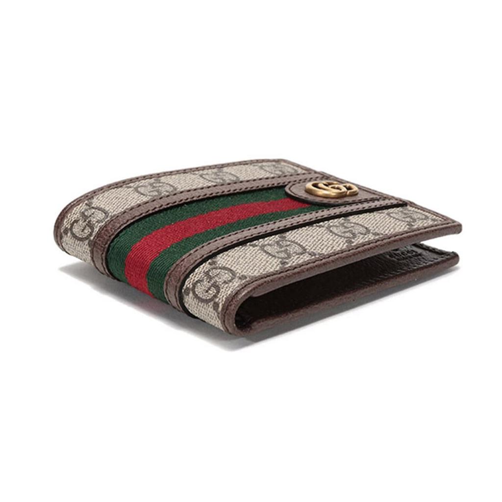 GUCCI Ophidia Canvas With Leather Wallet Men's Beige Ebony 597606-96IWT-8745