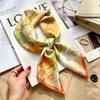 Spring and Autumn thin flight attendant occupation small scarf headscarf small square scarf female foreign style literary Korean versatile cartoon sil