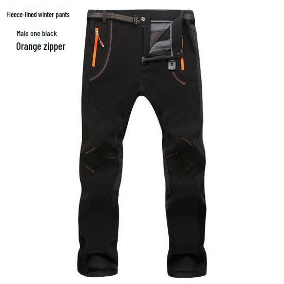 Pantaloni Softshell Unisex pentru Exterior, Rezistenți la Vânt, Călduroși, pentru Drumeții - Impermeabili, Respirabili, cu Fleece, pentru Toamnă și Iarnă