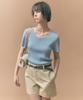 MONGDOL Ribbed Round Neck Short Sleeve Knit Mdkt075_8 Colors