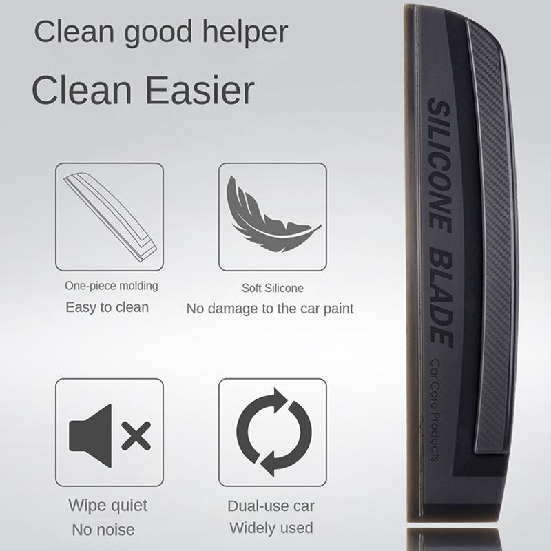Ștergător de Apă Silicon pentru Geam Auto Actualizat, Lamă de Uscare pentru Oglindă Retrovizoare, Curățare, Răzuire, Răzuitor Folie, Accesorii