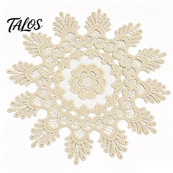 Heat Resistant Coasters for Dining Table Round Floral Lace Doily, Embroidered Coaster Place Mat, Insulating Foldable Kitchen Retro Doilies Teapot Vase
