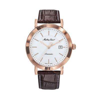 City Lederarmband weißes Zifferblatt Automatik HB611251ATPI Herrenuhr