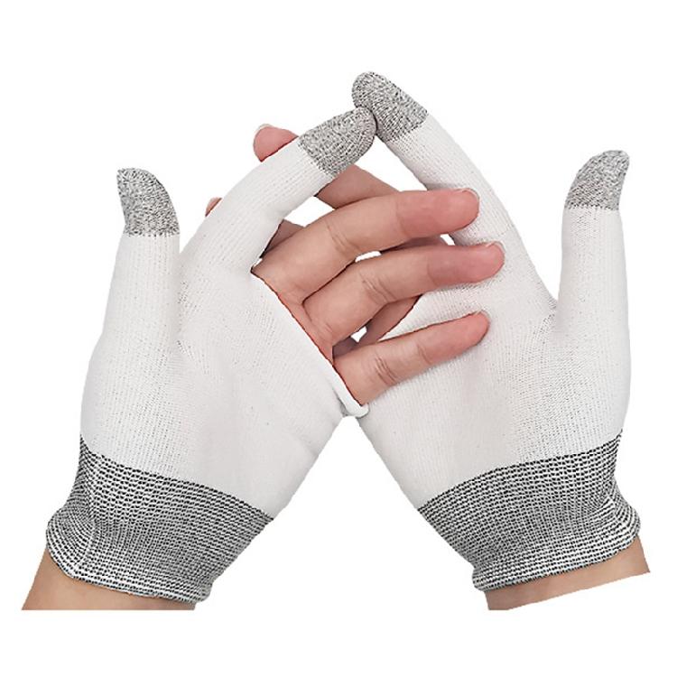 Two-finger Gaming Finger Sleeves Silver Fiber Anti-sweat Breathable Finger Case