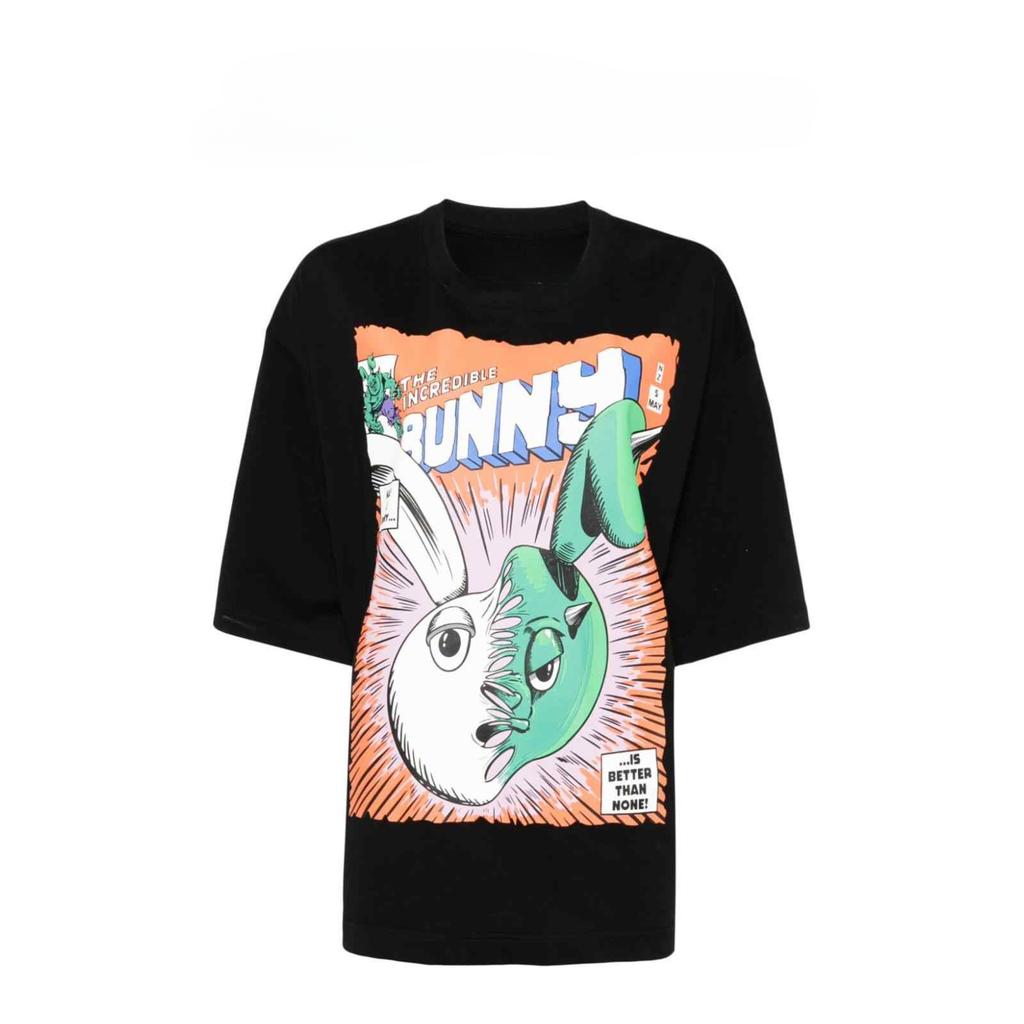 London Fashion Brand New High-end Street Natasha Zinko Unisex Bunny Print Men's T-shirt Pure Cotton Short Sleeve