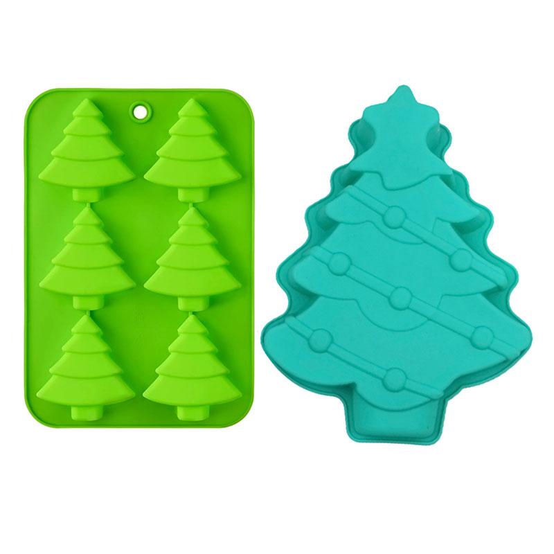 

Christmas Tree Cake Pan 3D Silicone Baking Mold Breakable Chocolate Candy Candle Soap Cupcake Topper Decorating Tools Kitchen