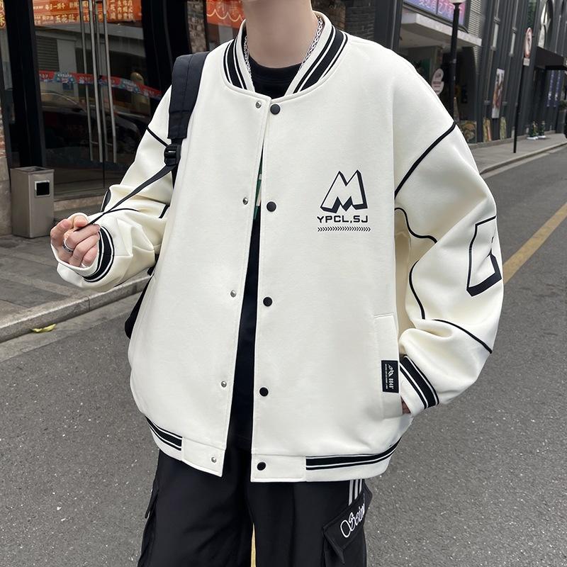 Autumn Jacket, Male Middle School Student Baseball Uniform, Hong Kong Style Loose Versatile Top, Teenager Trendy Jacket