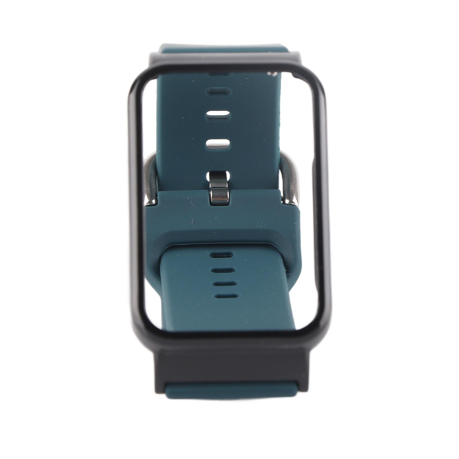 

Silicone Watch Strap Band with Protective Bumper Case Replacement Accessory Fit for Mi Band 7 Pro Midnight Blue and Black Case