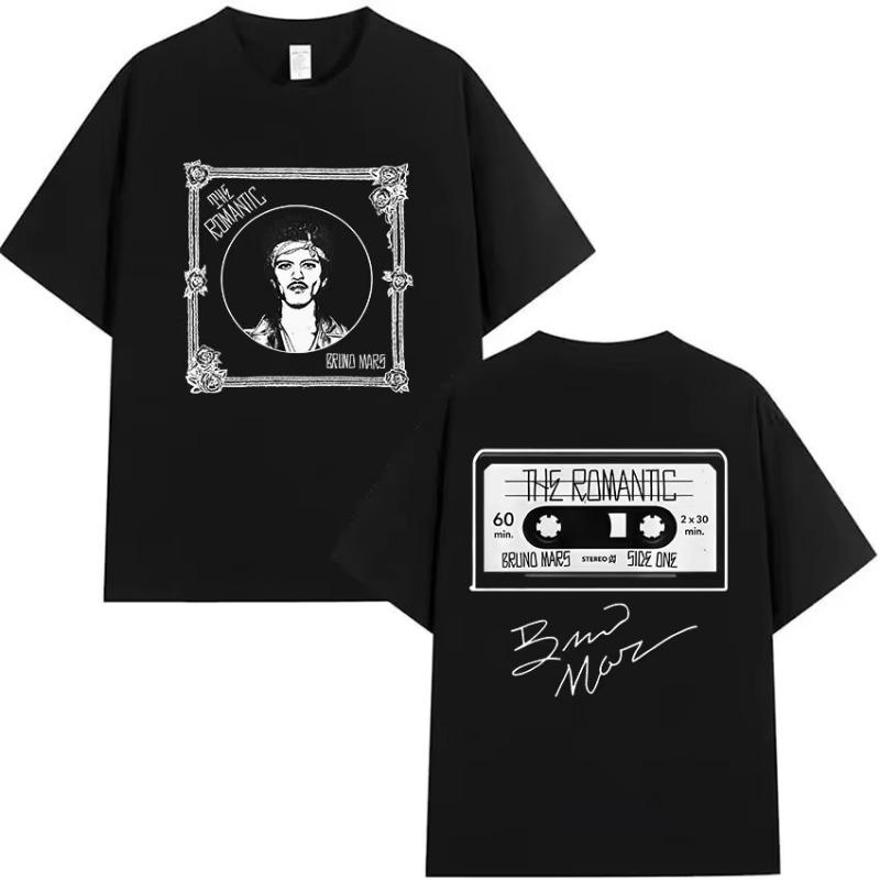 

Bruno Mars The Romantic Tour 2026 T Shirt Men s Casual Fashion Cotton Short Sleeve T-shirts Man Vintage Hip Hop Clothing T-shirt L