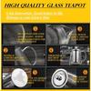 Mini Size Glass Teapot Tea Kettlewith Stainless Steel Removable Infuser for Blooming Tea and Loose Leaf Tea Microwave and Stove