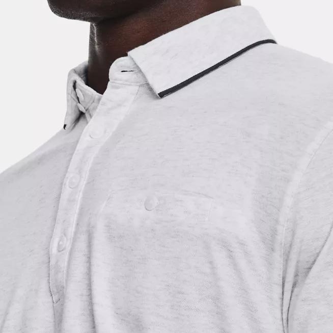 Under Armour Contrast Trim Casual Pullover Short Sleeve Polo Shirt Men Tops White 1377363-100