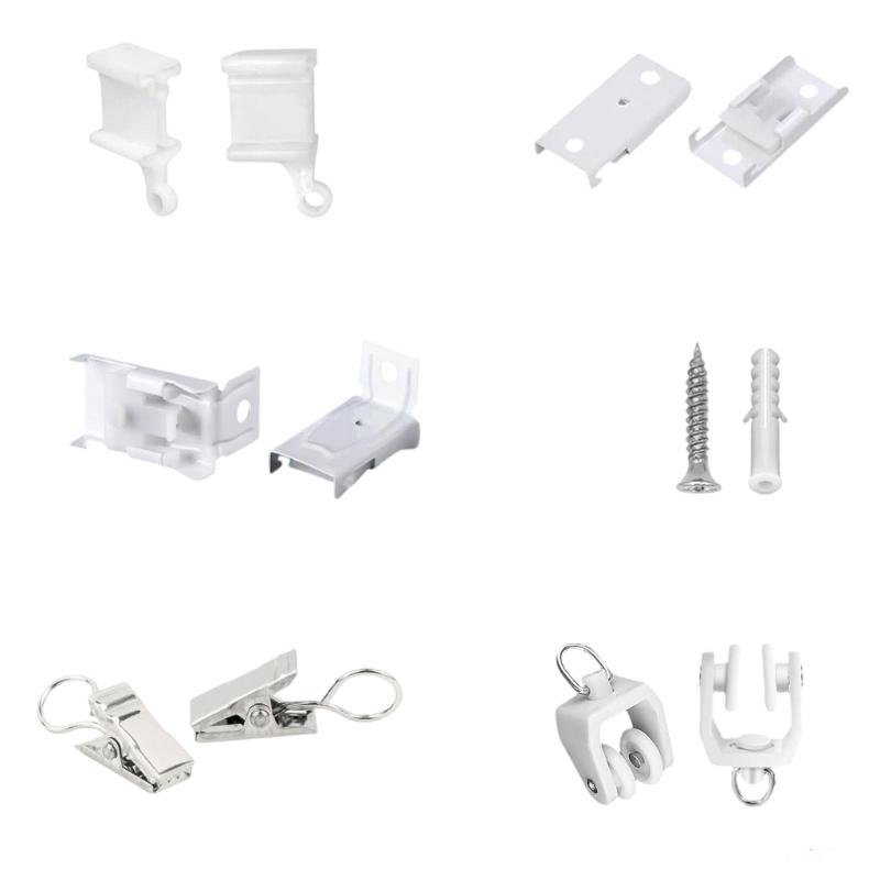 Ceiling Curtain Track Accessories Flexible Curtain Track Wall Mount Brackets Bendable Curtain Rail Hardware Set 1