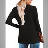 Women's Color Fashion Casual Long Sleeve V,neck Button,down Top