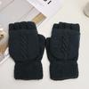 1 Pair Knitted Top Cycling Gloves Adjustable Half Finger Full Finger Winter Outdoor Hiking Warm Cotton Mittens