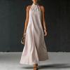 Rochie Maxi de Vară pentru Femei Fără Mâneci cu Gât pe Gât A-line Lungă Casual Fluidă pentru Plajă Vacanță Rochie de Soare