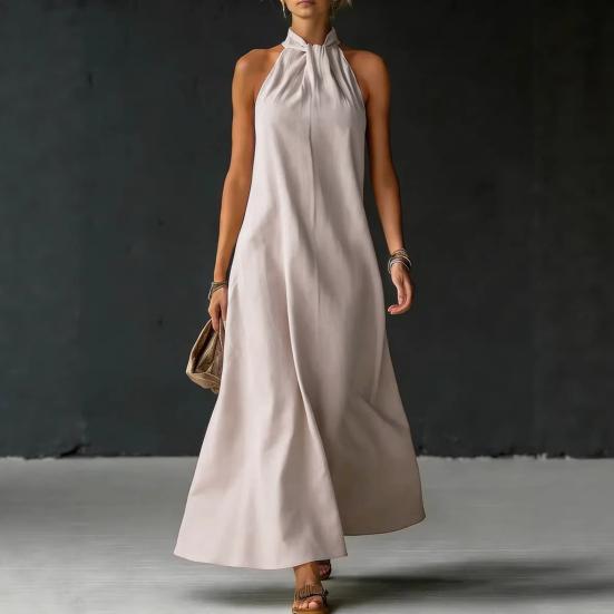 Rochie Maxi de Vară pentru Femei Fără Mâneci cu Gât pe Gât A-line Lungă Casual Fluidă pentru Plajă Vacanță Rochie de Soare