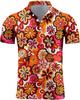 Retro Memphis Geometric Print Short-sleeve Polo, Trendy Casual Wear.