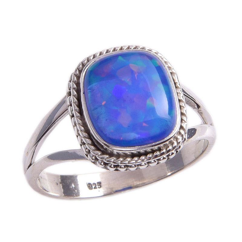 Natural Ethiopian Opal Gemstone Handmade 925 Solid Sterling Silver Ring S.9 V6g90