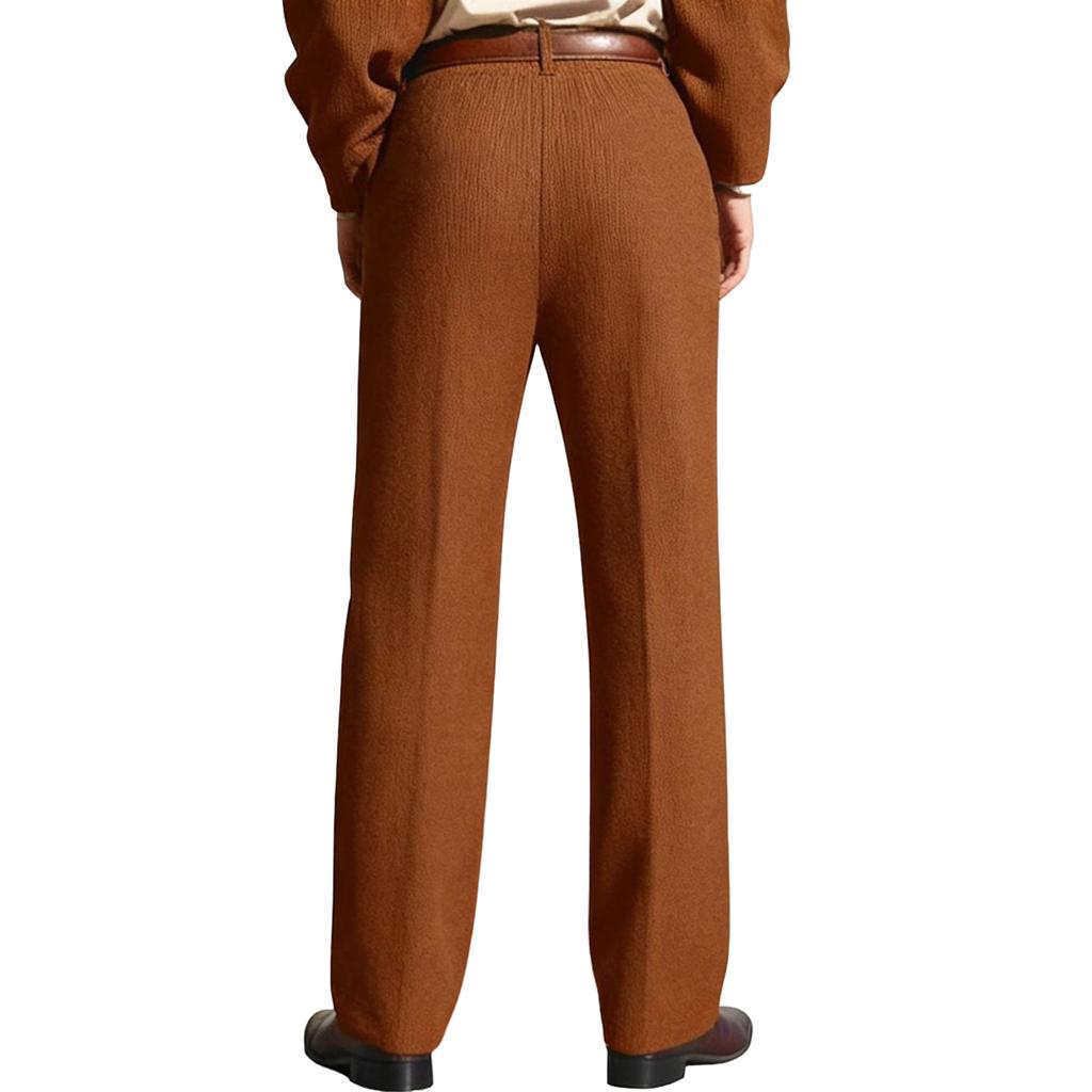 Men's High- Pleated Corduroy Pants - Classic Fit Dress Pants