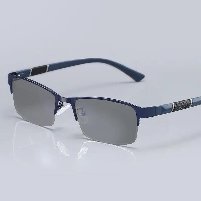 

Роскошные мужские солнцезащитные очки, модные металлические полурамки, деловые фотохромные очки для мужчин и женщин, спортивные очки на открытом воздухе с УФ-солнцезащитными козырьками photochromic