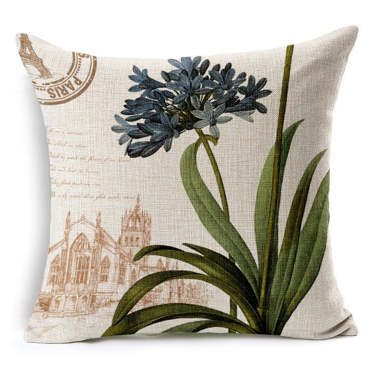 Retro Colorful Flowers Pillows Floral Pillowcase For Home Decorative Decoration Sofa Pillowcase