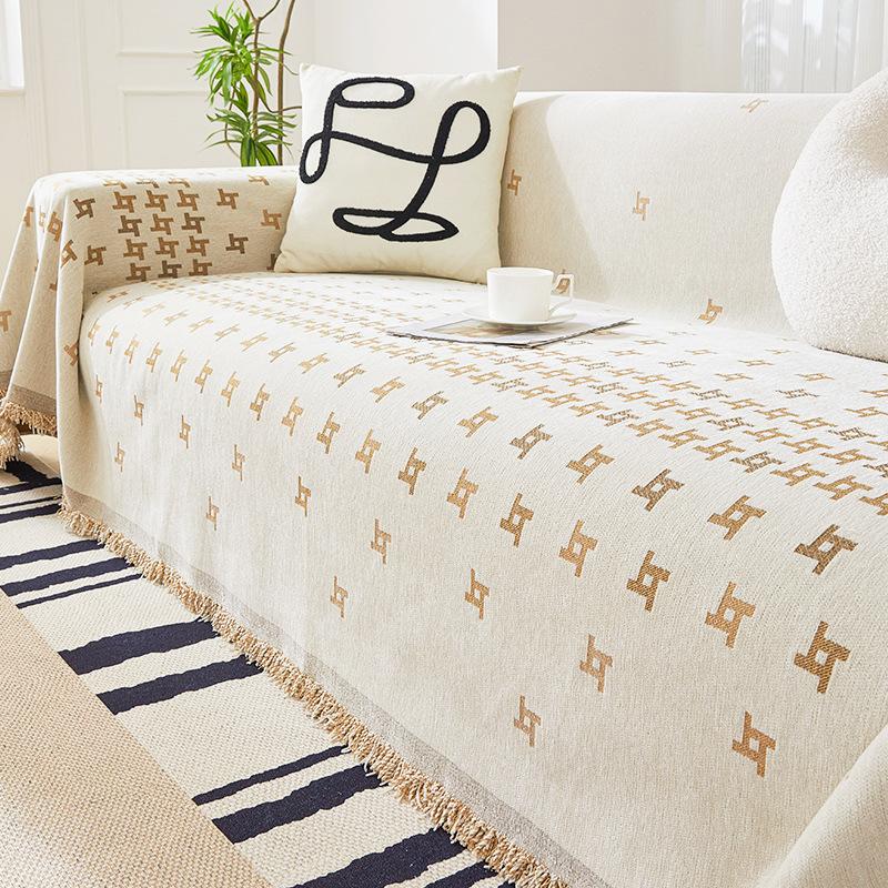 Fresh Printed Light Luxury Sofa Towel Summer Memories Cool Feeling Full Covered Sofa Cover Cloth Backrest Towel