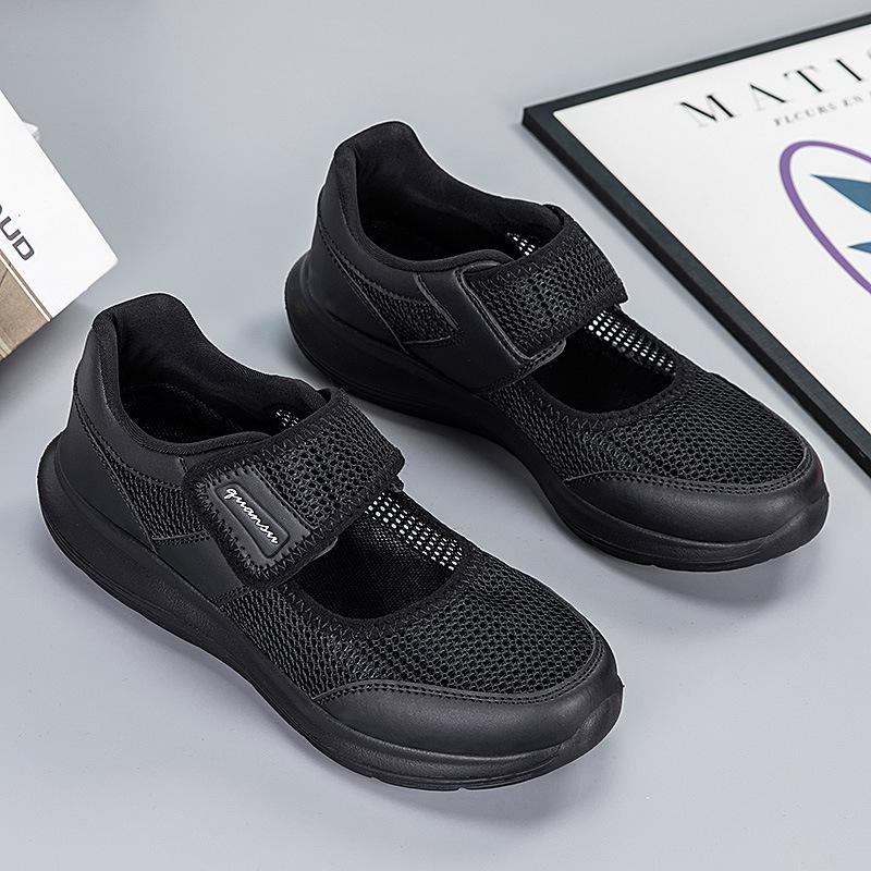 Large size mesh breathable casual walking shoes women's spring and summer new soft-soled middle-aged and elderly fattened and widened sports travel sh