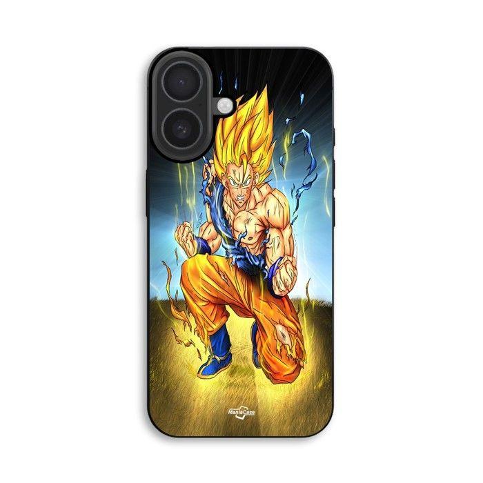 Hülle Für iPhone 18 Goku Knie am Boden Maniacase schwarz