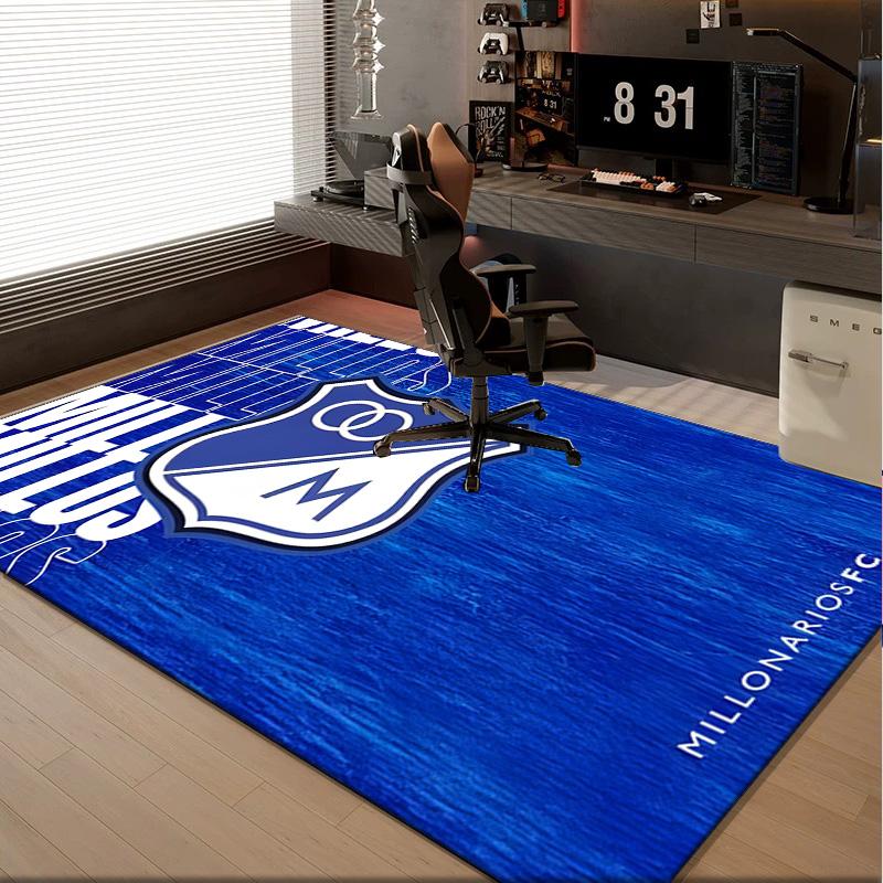 1PC rug Blue And White Shield Millonarios Carpet, Chair Rug,Area Rug for Office Bedroom living rooms bedroom, Doormat decor Christmas fan gifts