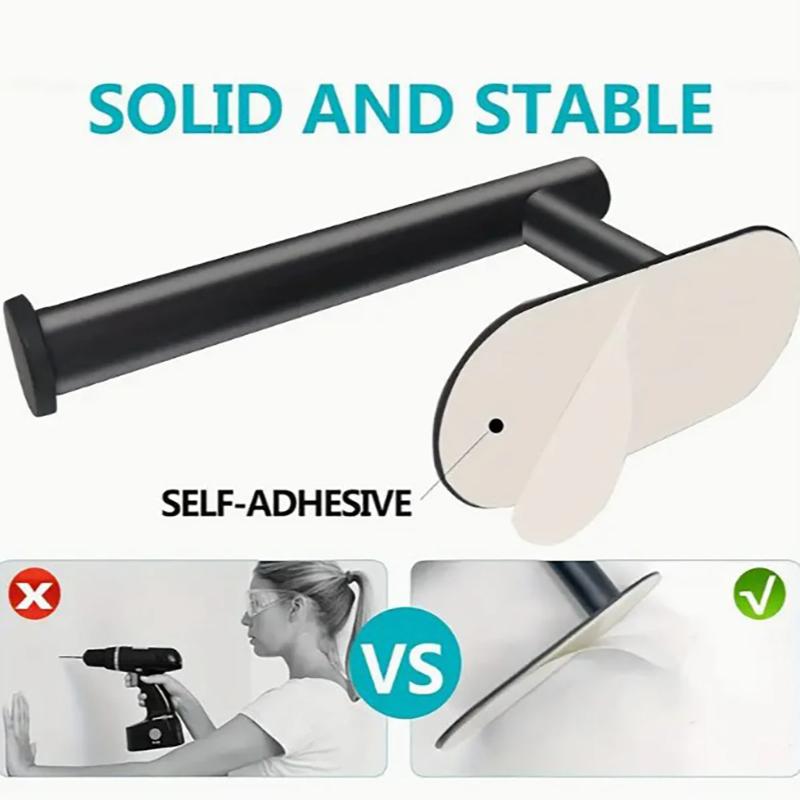 Stainless Steel Toilet Paper Holder, Self-adhesive Wall Bracket, Modern Bathroom Tissue Holder, Shower Towel Rack Accessory