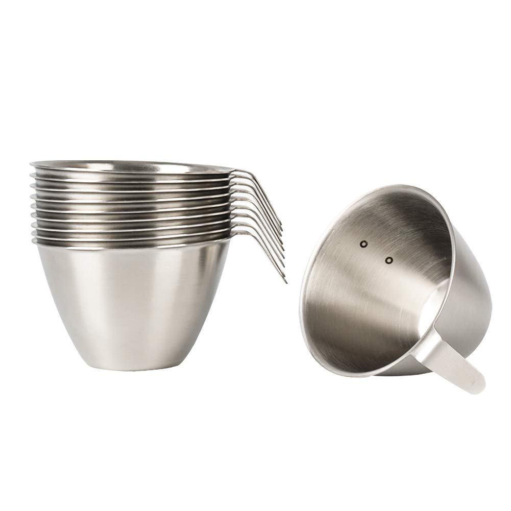 Watchget Espresso Shot 2 Measuring Cup with Graduated Measuring Cup, 304 Stainless Steel, Integrated Handle and Cup, 3060ml