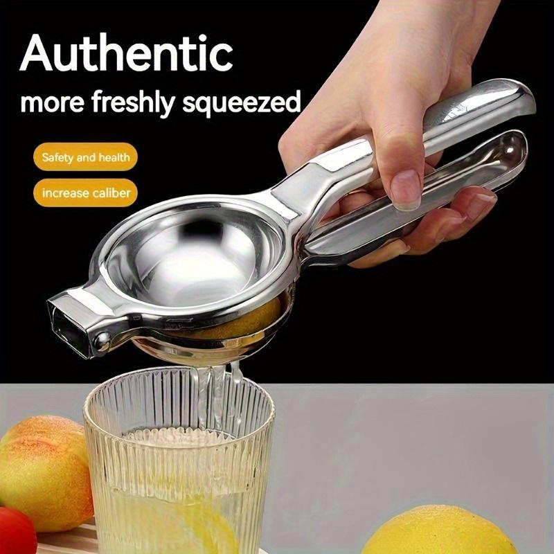 1pc Stainless Steel Manual Citrus Juicer Hand Powered Lemon Orange Squeezer with Large Cavity Design, Durable Kitchen Tool for Fresh Juice Extraction