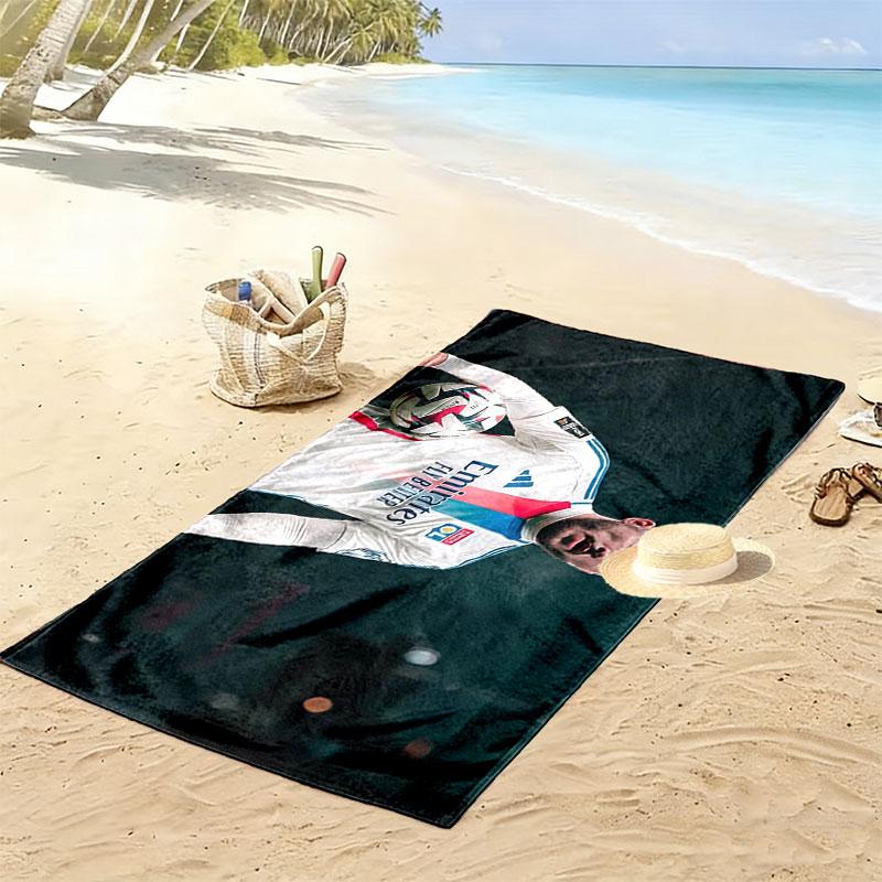 Rayan Cherki Print Beach Towel, Large Soft Quick Dry Towel for Beach Camping Swimming