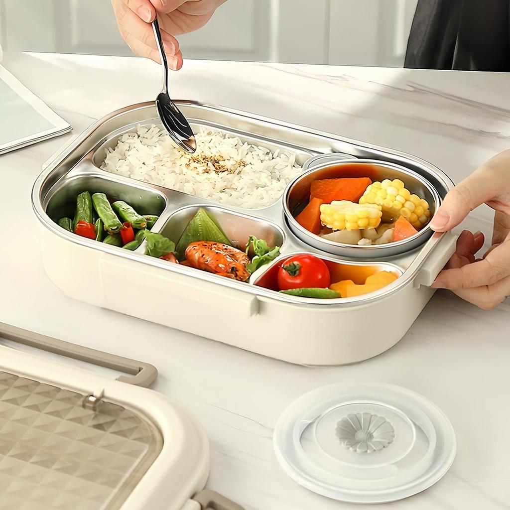 Lunch Container Box Meal Carrier With Chopsticks Stainless Steel Food Container Lunch Box For School Camping Spring Trip