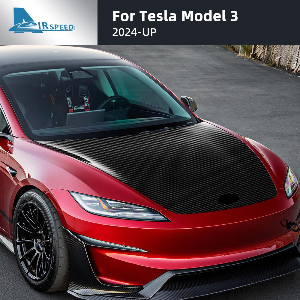 Carbon Fiber Pattern PPF Car Paint Protection Engine Film Trim for Tesla Model 3 Model Y 2020-2025 Highland 2025 Juniper 2025-up