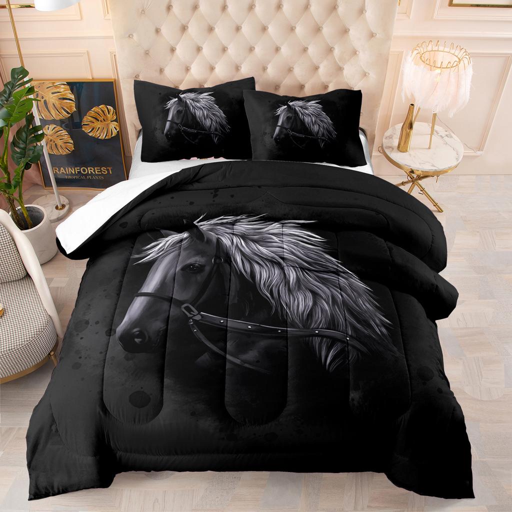 Realistic Animal Wolf Tiger Three-Piece Feather Silk Cotton Quilt Summer Quilt Bedding