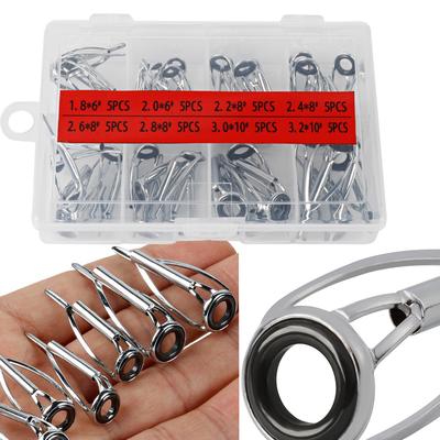 40-teiliges Set für Spinnrutenführungen, Ersatzteile, Reparatur und Tipps, DIY-Reparaturset