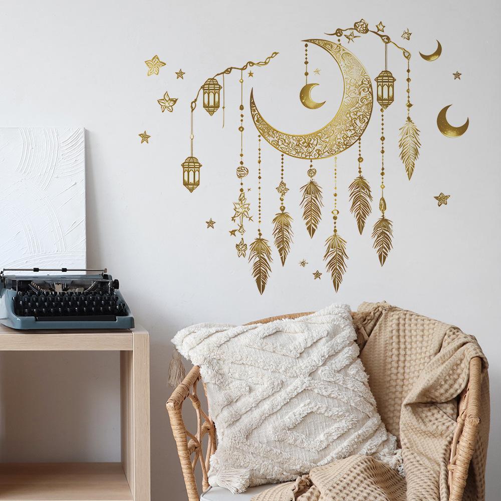 Lampadario Piuma di Luna del Medio Oriente Lampadario Camera da Letto Soggiorno Studio Decorazioni per la Casa Adesivi Murali