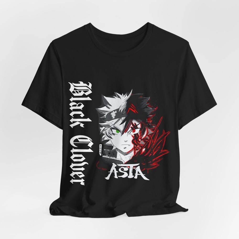 Black Clover Anime Asta Graphic Tee, Unisex T-Shirt for Manga Fans, Short Sleeve