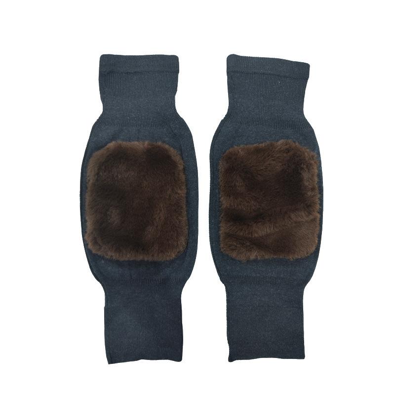 1 Pair Thickened Fleece-Lined Knee Pads for Winter Warmth and Cold Protection