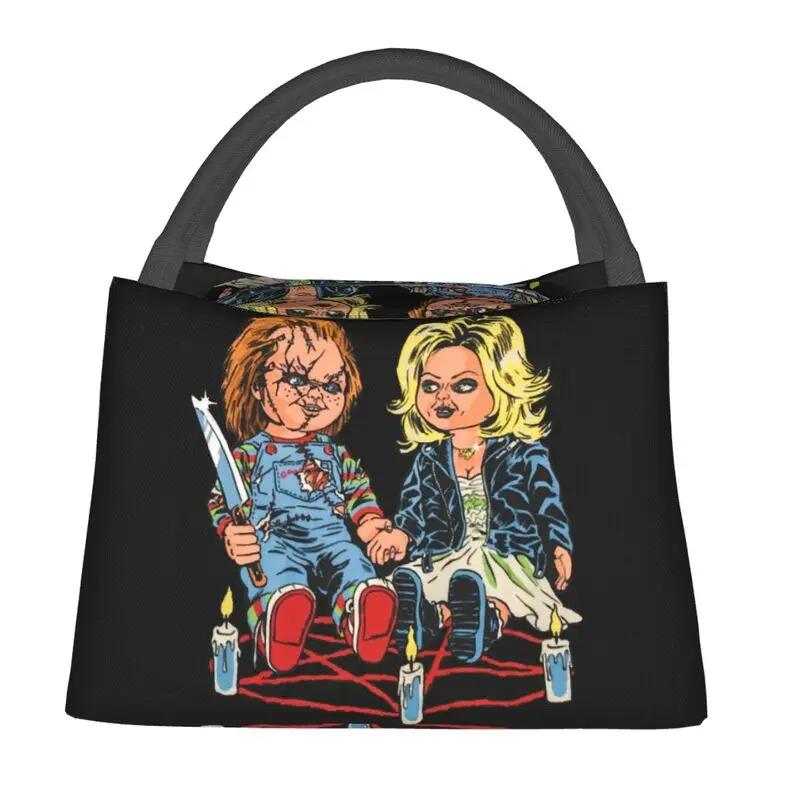 

Good Guys Child s Play Chucky Insulated Lunch Bag for School Office Killer Doll Overalls Resuable Cooler Thermal Bento Box Women 28x17x16CM чорний