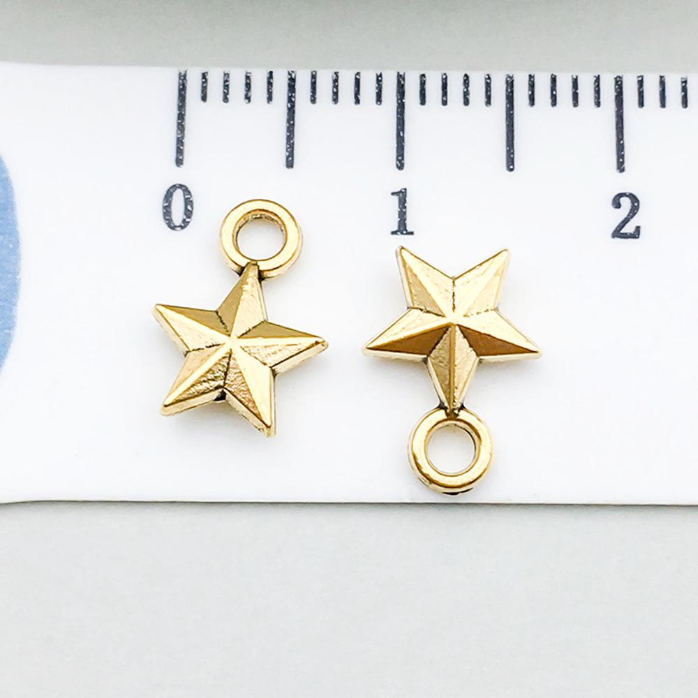 100-Piece Five-Color Alloy Sun, Moon, and Star Pendant Charms for DIY Jewelry