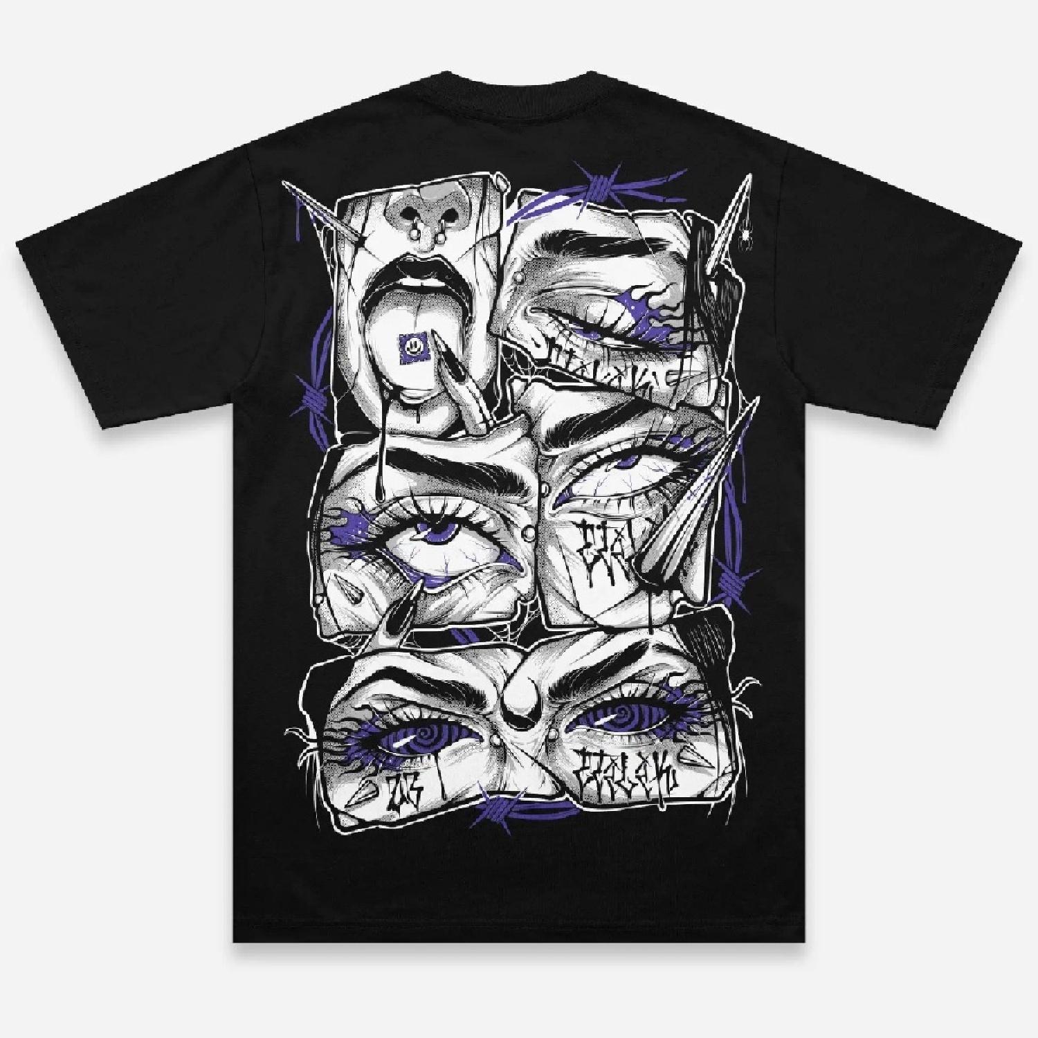 

Мужская футболка в стиле хип-хоп, стрит-панк, с графикой оверсайз, из плотного хлопка, готическая, темная, с короткими рукавами, мужская одежда XXXXXL чёрный