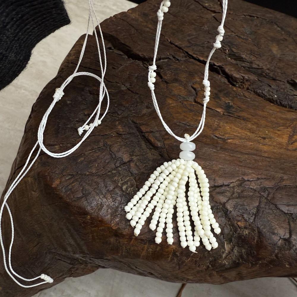 

Модные Длинные Жемчужные Ожерелья с Кисточками Регулируемые Корейский Стиль Цепочка для Свитера Кожаный Шнур Женские Ожерелья Женщины