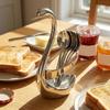 Zinc Alloy Swan Shape Cutlery Holder Decorative Anti-Rust Swan Tableware Holder Delicate Dessert Fruit Flatware Organizer