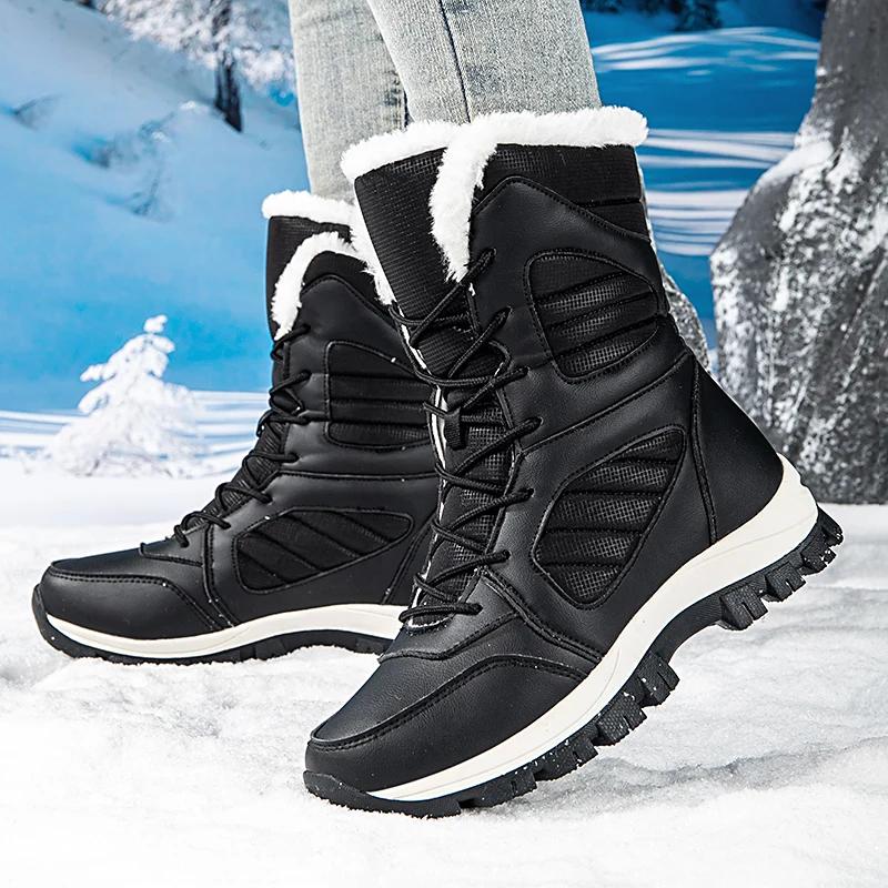 Women Shoes Winter Non-slip Plush Snow Mid-calf Boots Warm Platform Shoes Bota Feminina Zapatos De Mujer Chaussure Femme Female
