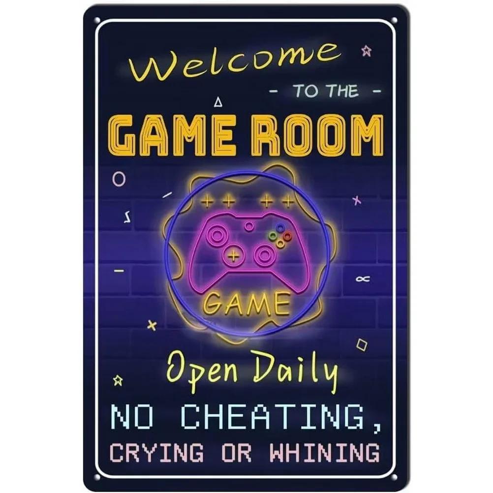 Eat Sleep Game Repeat Metal Tin Signs Posters Plate Wall Decor for Garage Game Room Bars Man Cave Cafe Clubs Retro Poster Plaque