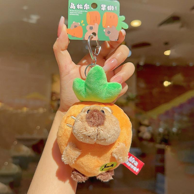 Carrot Ural Marmot Groundhog Plush Keychain Pendant Cartoon Style For Gift Kids