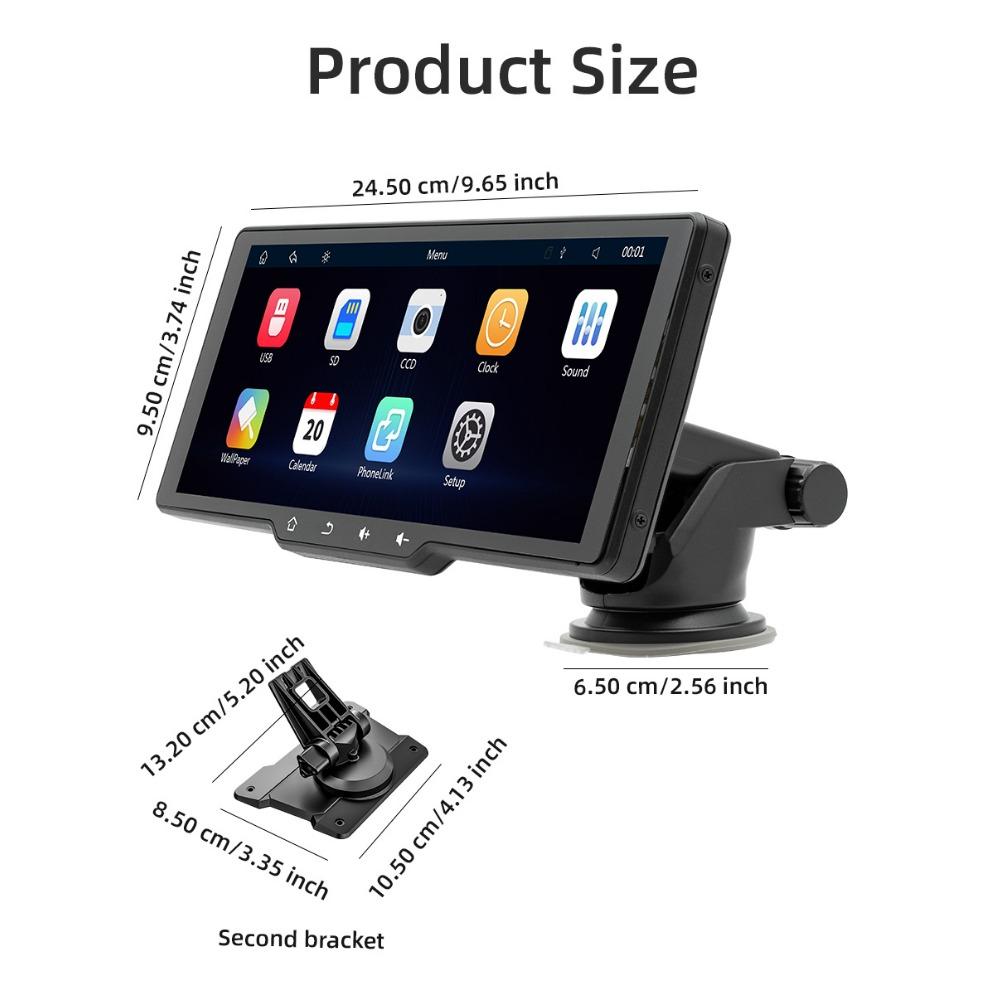 10.26 Inch Portable Wireless Carplay Screen HD Rear Reversing Camera Car Radio DVR MP5 Multimedia Video Player Android Auto